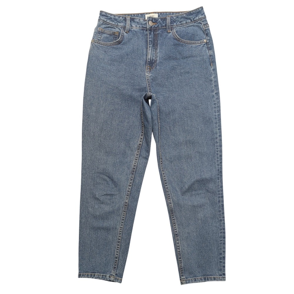 Object Mom Jeans Womens Large Blue High Waisted Tapered Leg Medium Wash